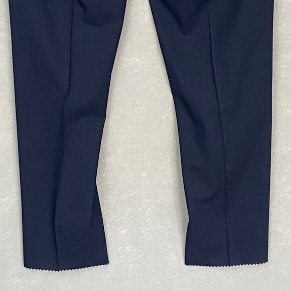 Boss Men's 38x33 Slim Fit Dress Pants Dark Blue Wool Blend Raw Hem Stretch NEW - Picture 9 of 12